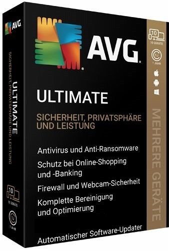 Avg Ultimate 2026, 10 Geräte - 1 Jahr, Download