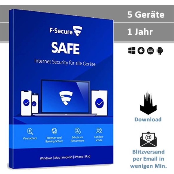F-Secure Safe 5 Geräte - 1 Jahr, ESD, Download