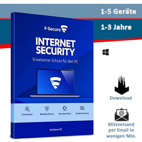 F-Secure Internet Security 1/3/5 Geräte - 1/2/3 Jahre, Download (2022)