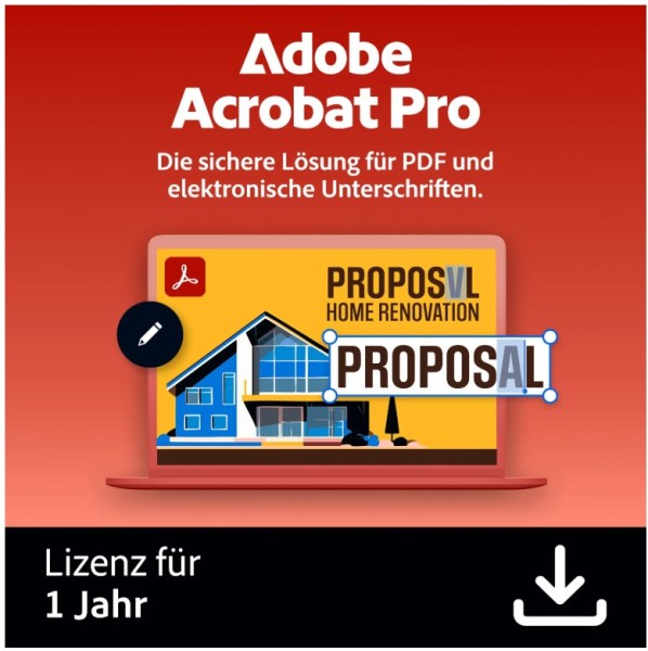 Adobe Acrobat Pro – 1 Jahr Lizenz | PC & Mac | Digitaler Sofort-Download