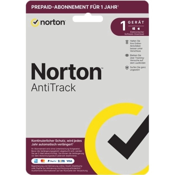 Norton AntiTrack 2026 – 1 Gerät – 1 Jahr Download-Lizenz