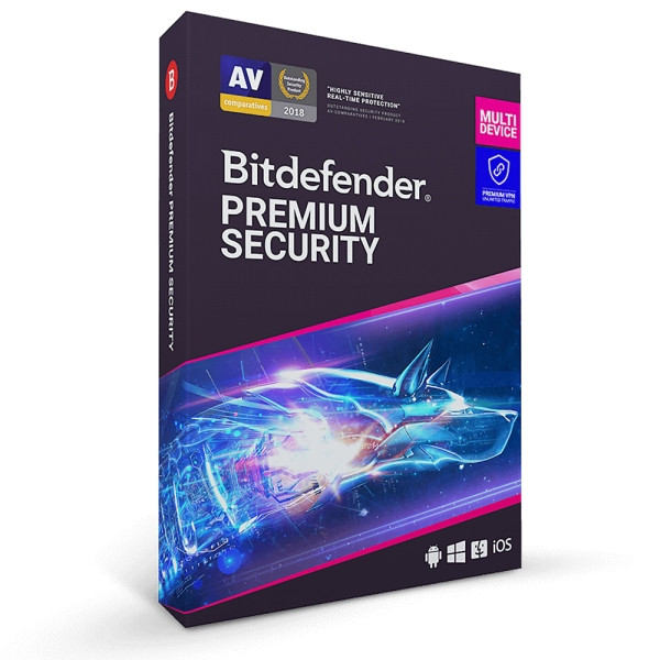 Bitdefender Premium Security, unlimitiert VPN, 10 Geräte - 1 Jahr