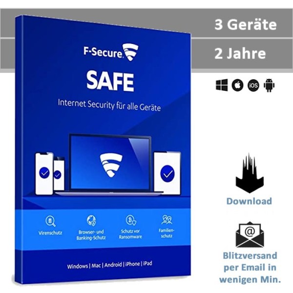 F-Secure Safe 3 Geräte - 2 Jahre, ESD, Download