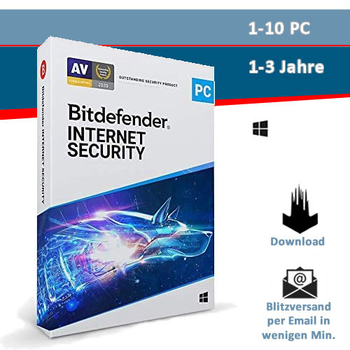 Bitdefender Internet Security, 1/3/5/10 Geräte - 1/2/3 Jahre, Download (2026)