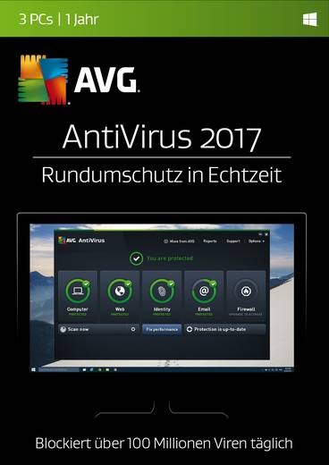 AVG Anti-Virus 2017 - 3 PC - 1 Jahr, ESD, Download, Deutsch