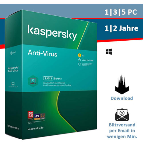 Kaspersky Anti-Virus 2021/2022, 1/3/5 PC, 1- 2 Jahre, ESD, Download