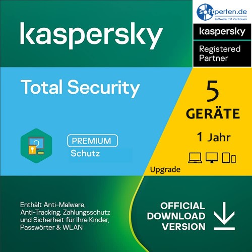 Kaspersky Total Security 2024 Upgrade - 5 Geräte - 1 Jahr, Download