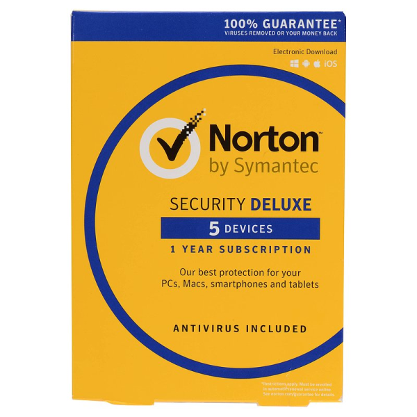 Symantec Norton Security Deluxe 3.0, 5 Geräte - 1 Jahr, ESD, Download Win/Mac/Android