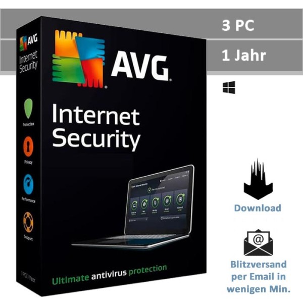 AVG Internet Security 2024, 3 Geräte - 1 Jahr, Download